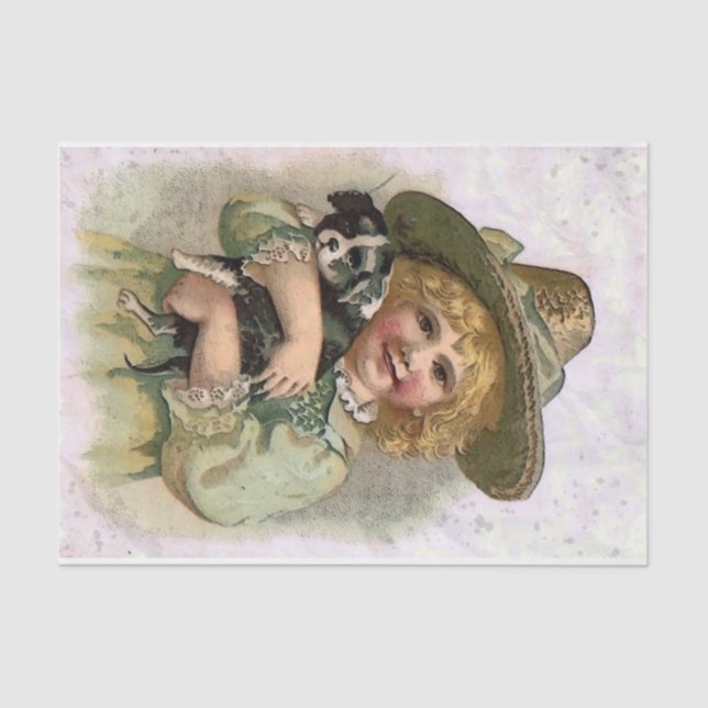 Papel De Seda meu filhote e eu pintando 1920 (Frente )