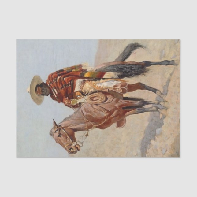 Papel De Seda "Mexicano Vaquero Horseman", por Frederick Remingt (Frente )