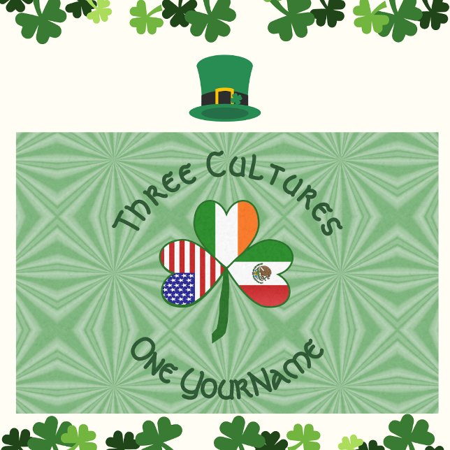Papel De Seda México irlandês americano Flags Shamrock personali (Criador carregado)