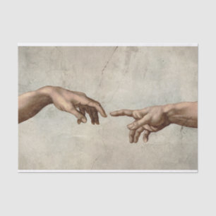 Papel De Seda Michaelangelo mãos criação adam deus