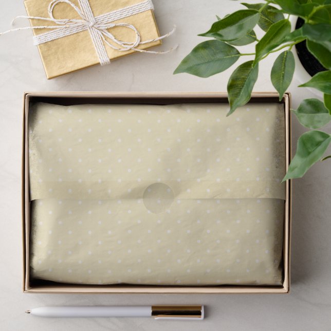 Papel De Seda Micro Bolinhas de Mola | Creme de Manteiga (Presente)