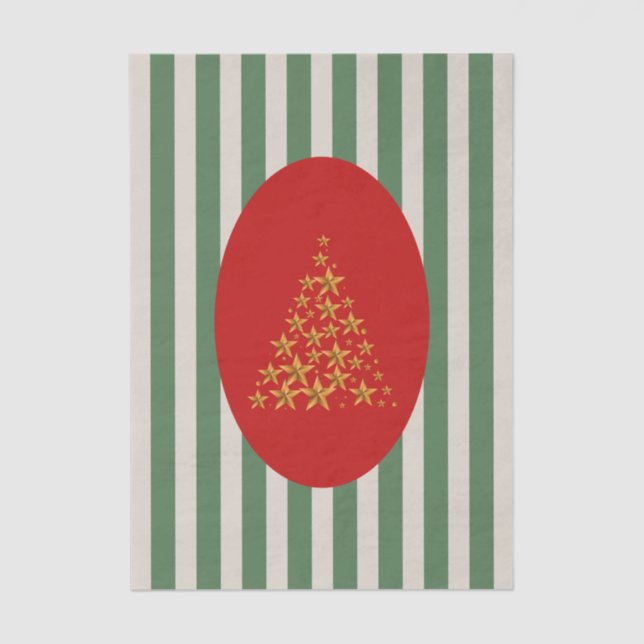 Papel De Seda Mid century christmas tree with Golden star (Frente )