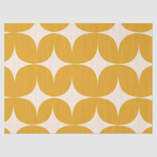Papel De Seda Mid Century Modern Beige Starbursts on Orange