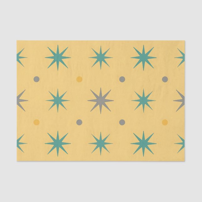 Papel De Seda Midcentury Starburst Seamless Pattern (Frente )
