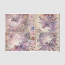 Papel De Seda Mídia Mista Artista Roxo Fairy Art Diário