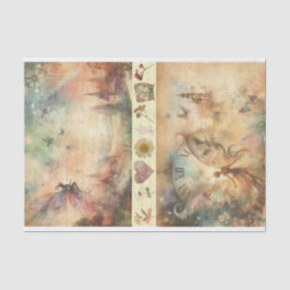 Papel De Seda Mídia mista artista Vintage Fairy Art Diário