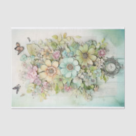 Papel De Seda Mídia mista com borboletas