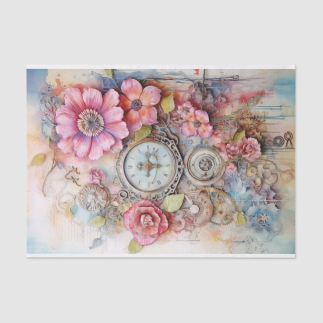 Papel De Seda Mídia mista em pinos vibrantes divertidos (Frente )