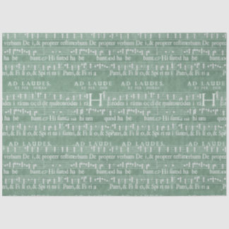Papel De Seda Mídia Musical Manuscrito Verde