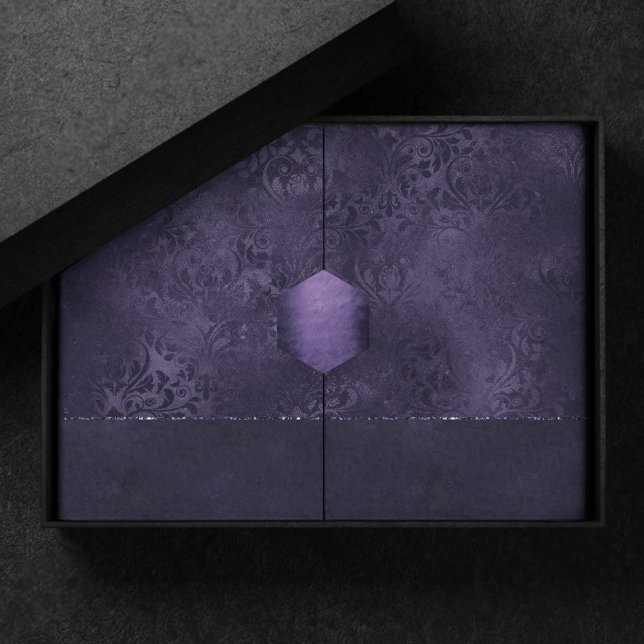 Papel De Seda Midnight Indigo Romance | Satinge Damask (Criador carregado)