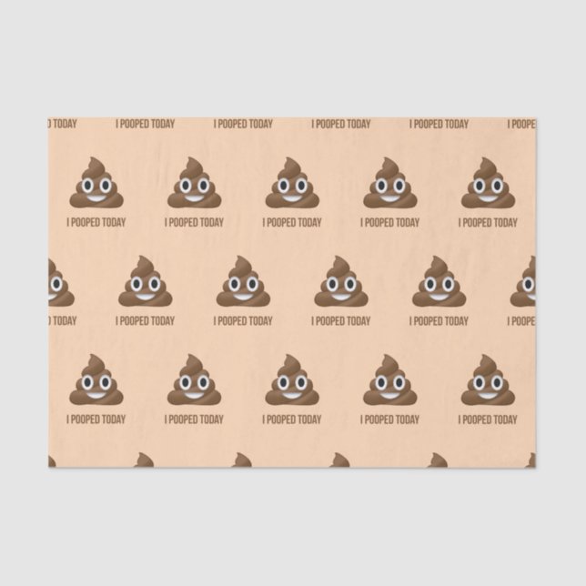 Papel De Seda Mim Pooped Poo hoje de sorriso Emoji (Frente )
