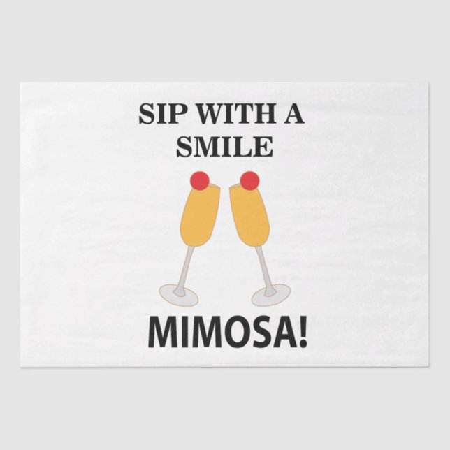Papel De Seda Mimosa Sip Com Um Sorriso Mimosa (Frente )