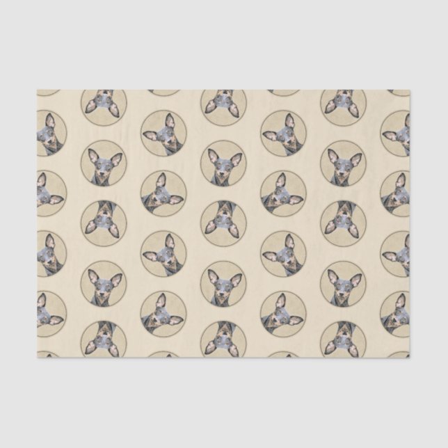 Papel De Seda Miniatura Pinscher Pintando Bela Arte Original de  (Frente )