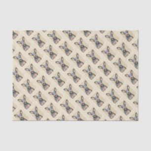 Papel De Seda Miniatura Pinscher Pintando Bela Arte Original de