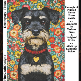 Papel De Seda Miniature Schnauzer Dog, Colorful EX2 Decoupage