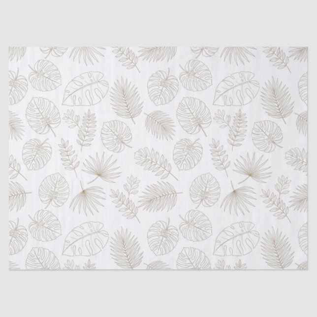 Papel De Seda Minimal Botanical Line Art Pattern (5) (Frente )