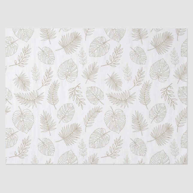 Papel De Seda Minimal Botanical Line Art Pattern (6) (Frente )