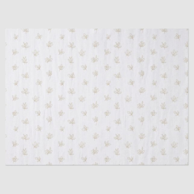 Papel De Seda Minimal Botanical Line Art Pattern (7) (Frente )