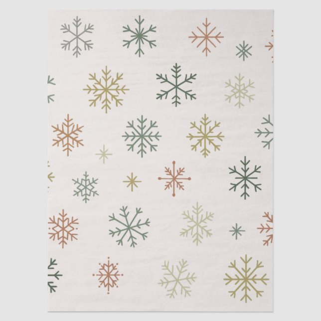 Papel De Seda Minimal Snowflakes Seamless Pattern (Frente )