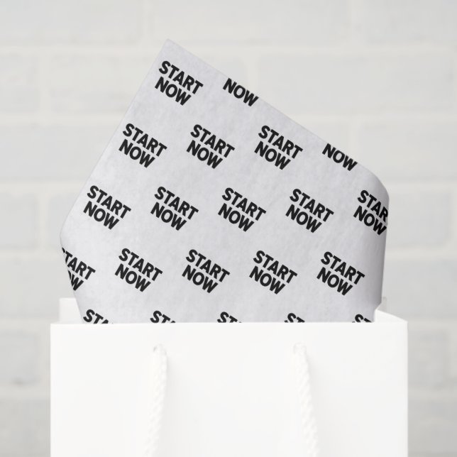 Papel De Seda Minimalist bold start now text (Sacola de presentes)