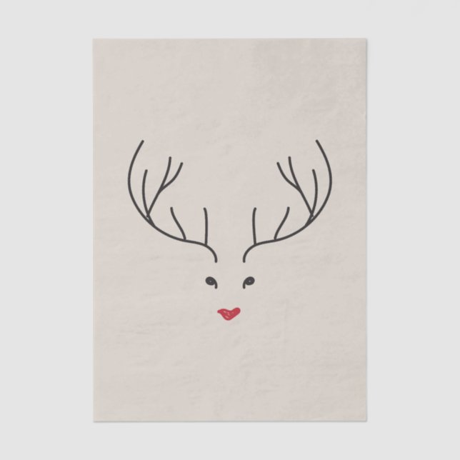 Papel De Seda minimalist reindeer face (Frente )