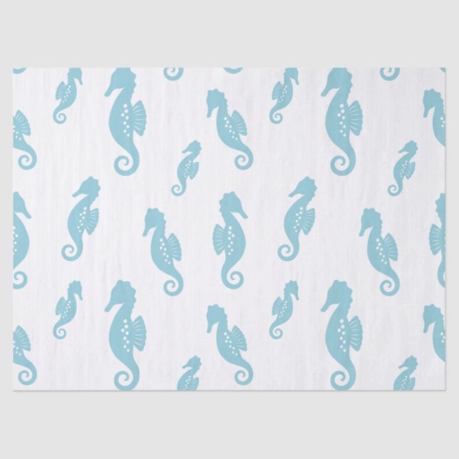 Papel De Seda Minimalist Seahorse Ocean Seamless Pattern (1) (Frente )