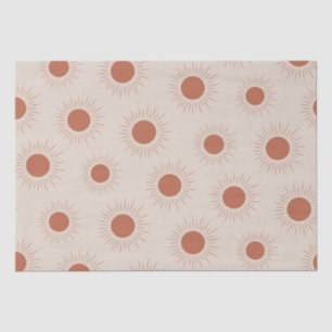 Papel De Seda Minimalista Terracota Abstrato Boho padrão solar