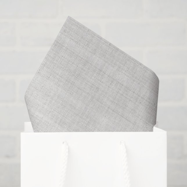 Papel De Seda Minimalistic White Burlap Texture (Sacola de presentes)