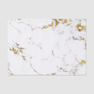 Papel De Seda Mínimo Elegante de Abstrato Dourada branca Marble