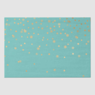 Papel De Seda Mint Dourado Confetti