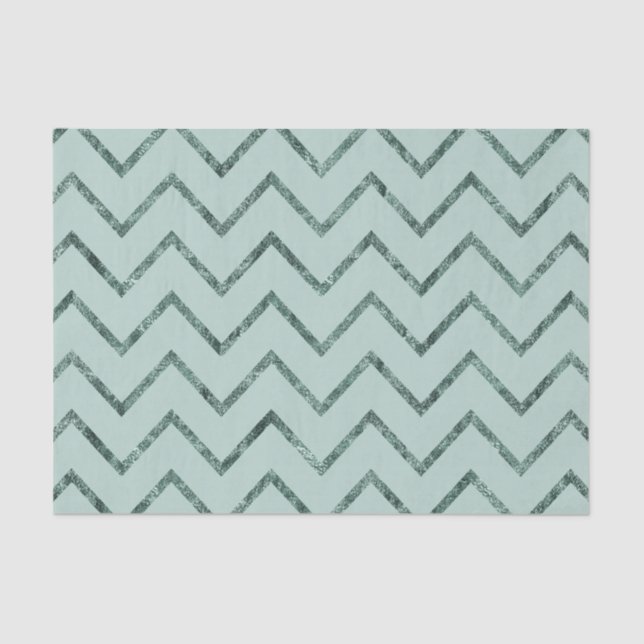 Papel De Seda Mint Glam Chevron Zigzag Stripes (Frente )