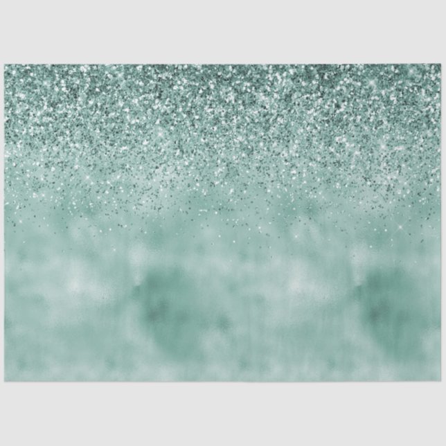 Papel De Seda Mint Glam Glitter Glitz (Frente )
