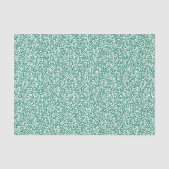 Papel De Seda Mint Green Glitter E Sparkles. (Frente )