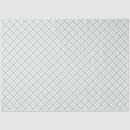 Papel De Seda Mint Green & Grey Gingham Tissue Paper