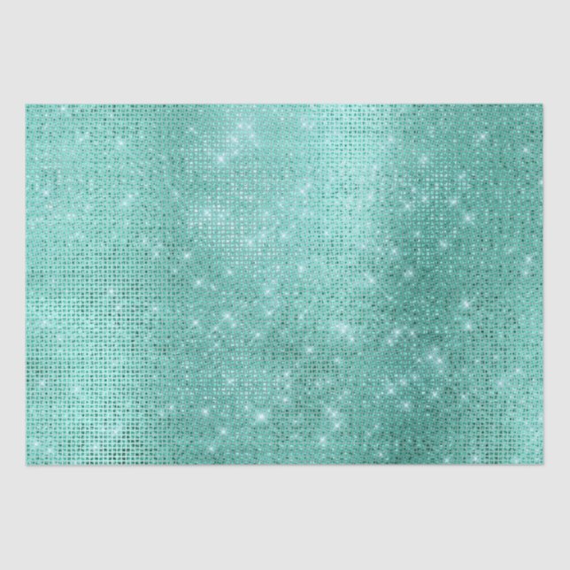 Papel De Seda Mint Green Sparkle (Frente )