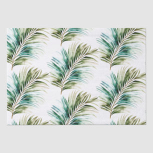 Papel De Seda Mint Green Tropical Leaves
