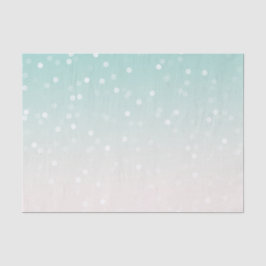 Papel De Seda Mint Ombre White Bokeh Confetti
