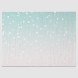 Papel De Seda Mint Ombre White Bokeh Confetti