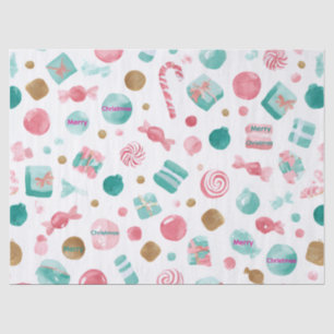 Papel De Seda Mint & Pink CANDDY Documento de Natal