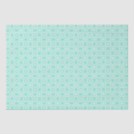 Papel De Seda Mint & White Floral Lattice Pattern
