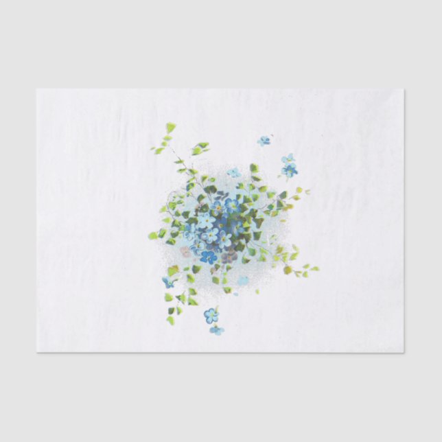 Papel De Seda Miosótis azuis do vintage (Frente )