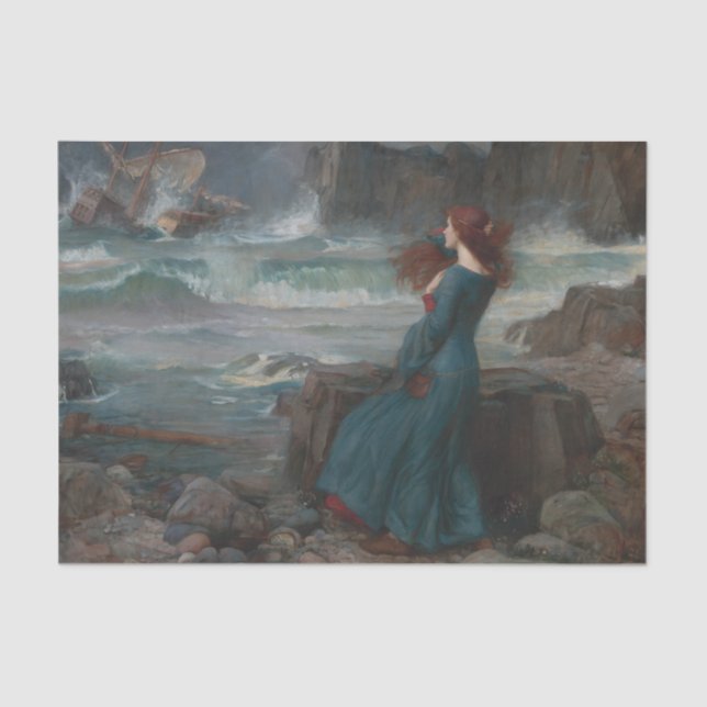 Papel De Seda Miranda Tempest John William Waterhouse Art (Frente )