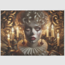 Misteriosa Harlequin Woman Decoupage Paper