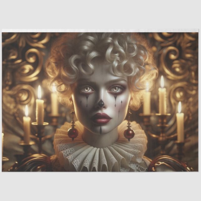 Papel De Seda Misteriosa Harlequin Woman Decoupage Paper (Frente )