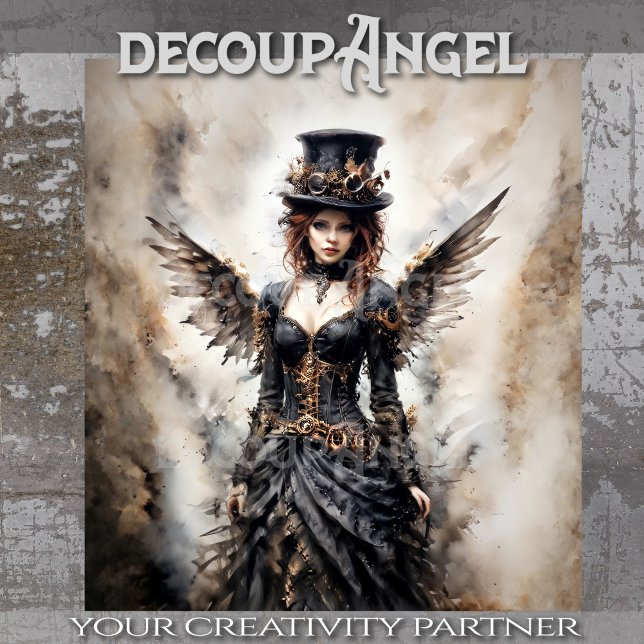 Papel De Seda Misteriosa Lady Decoupage de Asas (Criador carregado)