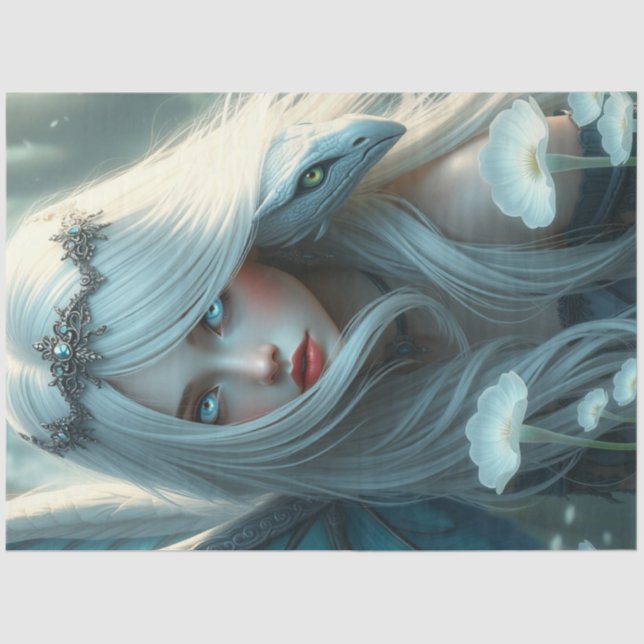 Papel De Seda Misterioso Dragão Gótico Fada (Frente )