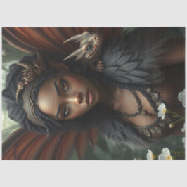 Papel De Seda Misterioso Dragão Gótico Fada