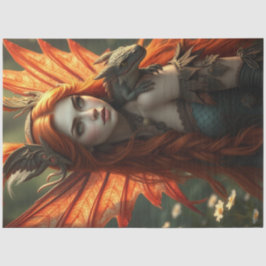 Papel De Seda Misterioso Dragão Gótico Fada