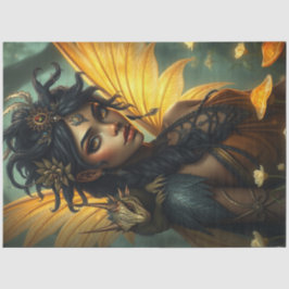 Papel De Seda Misterioso Dragão Gótico Fada