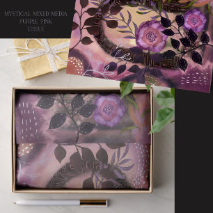 Papel De Seda Mística Mística Mídia Mídia Floral Arqueiro Púrpur
